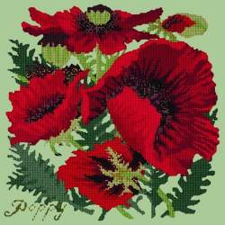 Elizabeth Bradley, Botanical Garden, RED POPPY - 16x16 pollici Elizabeth Bradley - 9