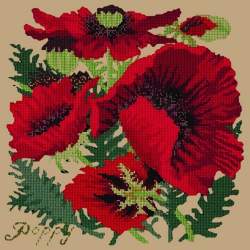 Elizabeth Bradley, Botanical Garden, RED POPPY - 16x16 pollici Elizabeth Bradley - 17