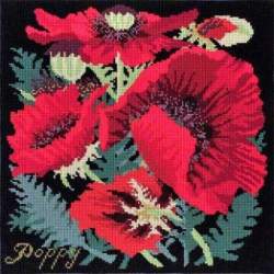 Elizabeth Bradley, Botanical Garden, RED POPPY - 16x16 pollici Elizabeth Bradley - 18