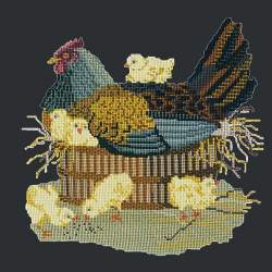 Elizabeth Bradley, Victorian Animals, MOTHER HEN - 16x16 pollici Elizabeth Bradley - 18