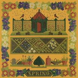 Elizabeth Bradley, Seasonal Samplers, SPRING SAMPLER - 16x16 pollici Elizabeth Bradley - 13