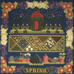 Elizabeth Bradley, Seasonal Samplers, SPRING SAMPLER - 16x16 pollici Elizabeth Bradley - 16