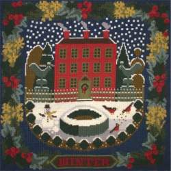 Elizabeth Bradley, Seasonal Samplers, WINTER SAMPLER - 16x16 pollici Elizabeth Bradley - 16