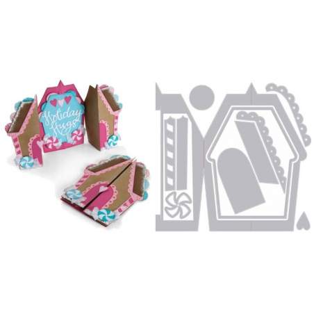 Sizzix, Thinlits Die Set 11PK -  Card Gingerbread Fold-a-Long by Jen Long Sizzix - Big Shot - 1