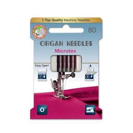 Aghi Microtex da 80 per Macchina da Cucire, EcoPack da 5 Aghi Organ Needles - 1