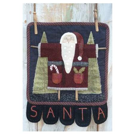 Clothesline Santa - Cartamodello Applique su Lana Babbo Natale, Heart to Hand Heart to Hand - 1