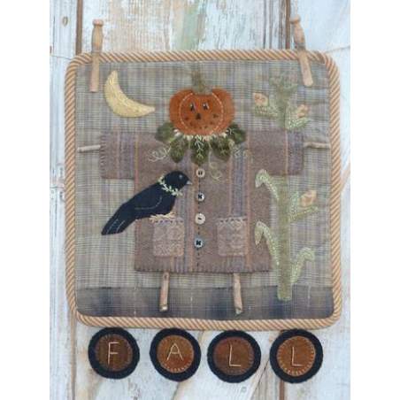 Clothesline Scarecrow - Cartamodello Applique su Lana Autunno, Heart to Hand Heart to Hand - 1