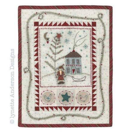 Primitive Christmas Wallhanging - Cartamodello Arazzo 10 x 13 pollici, Lynette Anderson Lynette Anderson Designs - 1