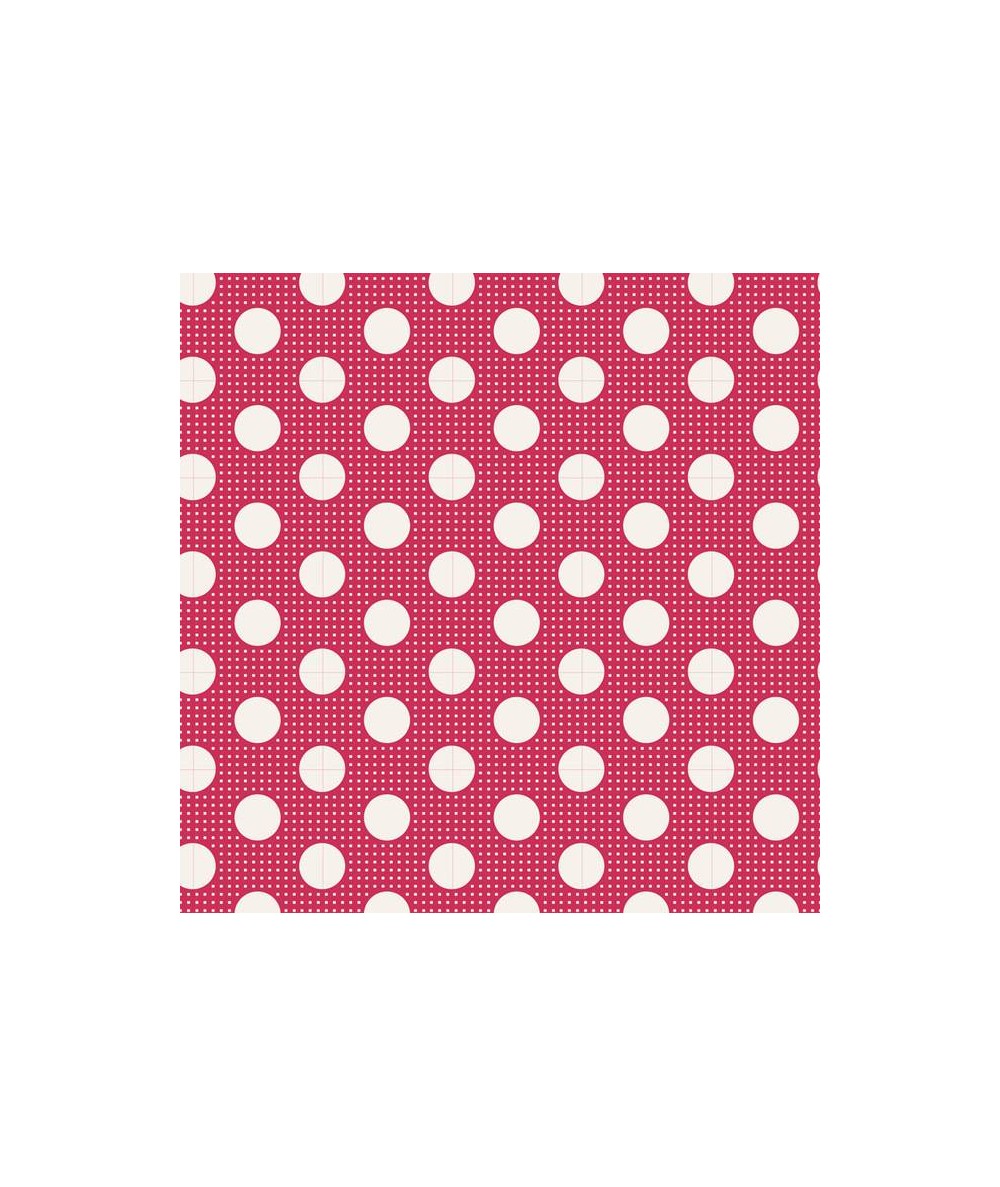 Tilda Medium Dots Red, Tessuto Rosso a Pois Tilda Fabrics - 1