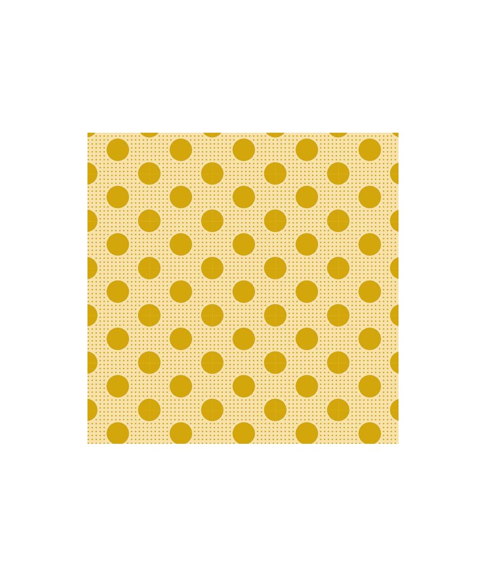 Tilda Medium Dot Flaxen Yellow, Tessuto Giallo Chiaro a Pois Tilda Fabrics - 1