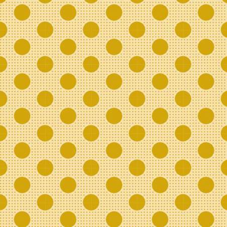 Tilda Medium Dot Flaxen Yellow, Tessuto Giallo Chiaro a Pois Tilda Fabrics - 1