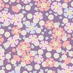 Tilda 110 PlumGarden, Windflower Lavander, fondo pink con pois bianco e fiori vari rosa, pesca e lilla. Tilda Fabrics - 1