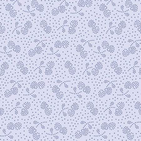 Tilda 110 PlumGarden Blenders, Berry Jam Blue, fondo lilla, motivo ciliegie a puntini blu Tilda Fabrics - 1