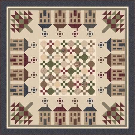 Kit Silent Night Quilt con Tessuti Winter Playground di Lynette Anderson Lecien Corporation - 1