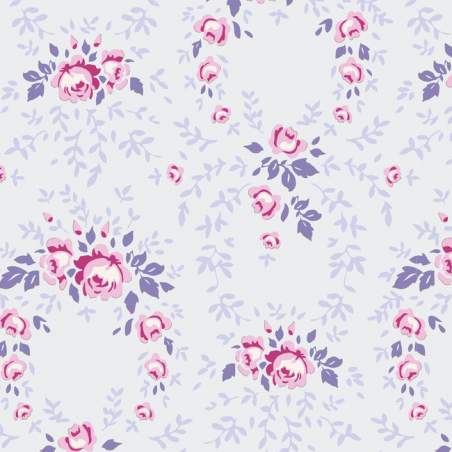 Tilda 110 Old Rose Lucy, Tessuto Rose su Lavanda Polvere Tilda Fabrics - 1