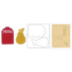 Sizzix, Bigz Die w/Bonus Textured Impressions - Pear & Menu Tags by Jen Long_WWC Sizzix - Big Shot - 2