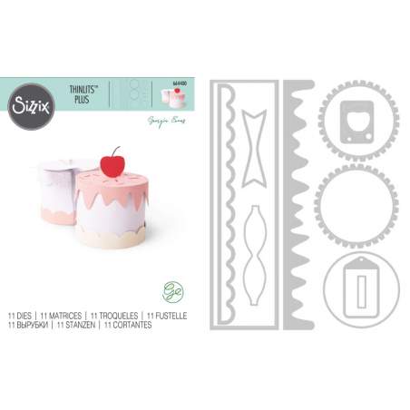 Thinlits Plus Die - Set 11PK Cake Box by Georgie Evans Sizzix - Big Shot - 1