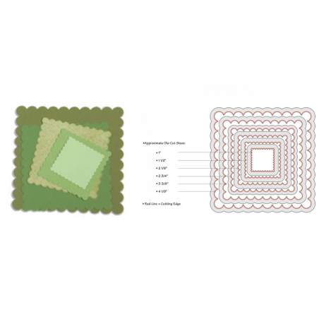 Framelits Die Set 8PK Squares, Scallop Sizzix - Big Shot - 1