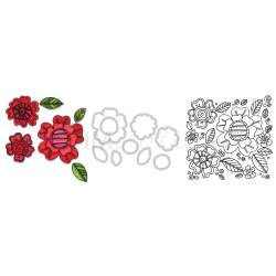 Sizzix, Framelits Die Set 8PK w/Stamps Flowers n5 by Stephanie Ackerman Sizzix - Big Shot - 2