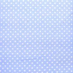 Tessuto Stampato Fondo Azzurro con piccoli Pois Bianchi, h145 Roberta De Marchi - 1
