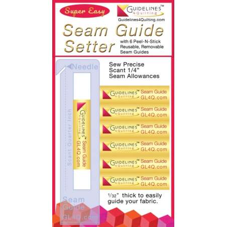 Seam Guide Setter - Allineamento ago ad 1/4" con 6 guide Peel & Stick Guideline 4 Quilting - 1