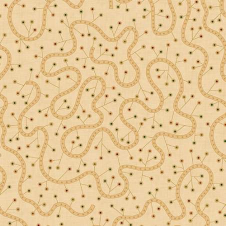 Henry Glass Spiced 108 Beige, Tessuto per Retro Quilt Beige con Riccioli Henry Glass - 1