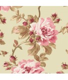 Maywood Studio, Tessuto Verde Chiaro con Rose - Burgundy & Blush, Trailing Roses Maywood Studio - 1