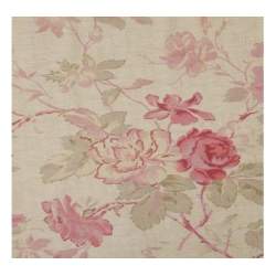 Mas d'Ouvan, Tessuto misto Lino Beige con Grandi Rose Mas D’Ouvan - 2