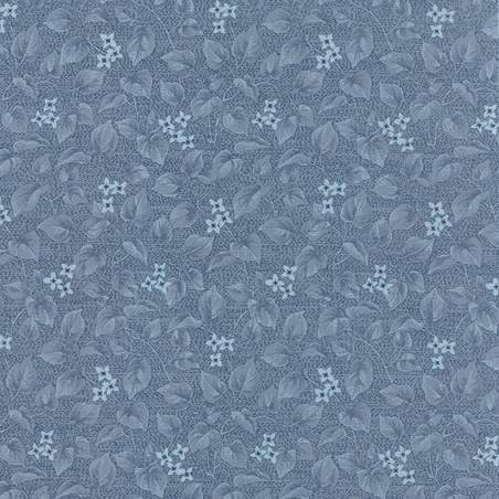 Moda Fabrics Union Blues, Tessuto Blu con Foglie e Fiori Moda Fabrics - 1