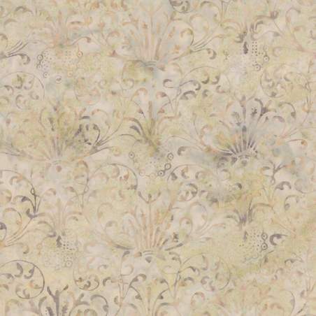 Moda Fabrics Blue Barn Batiks, Tessuto Batik Beige Inverno con Fiori Moda Fabrics - 1