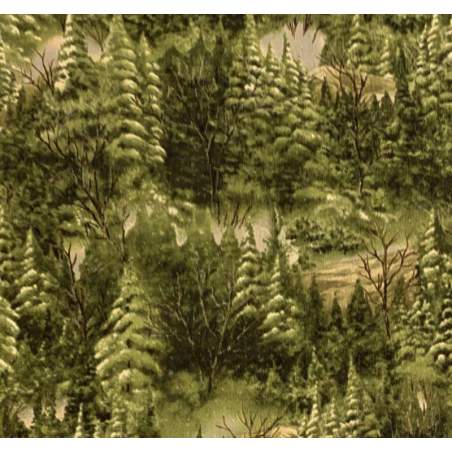 Moda Fabrics Modascapes by Moda Classic, Tessuto Verde con Foresta