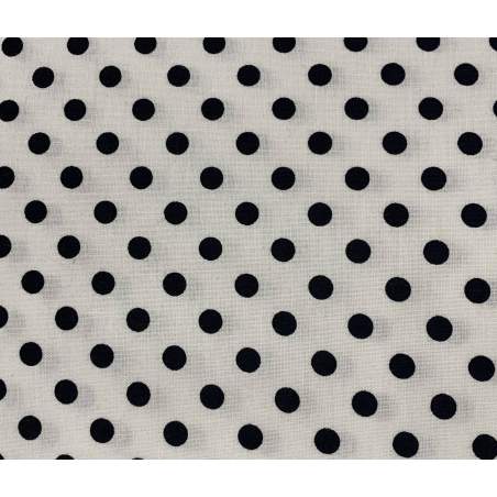 Diamond Textiles, Tessuto Bianco con Pois Neri Diamond Textiles - 1