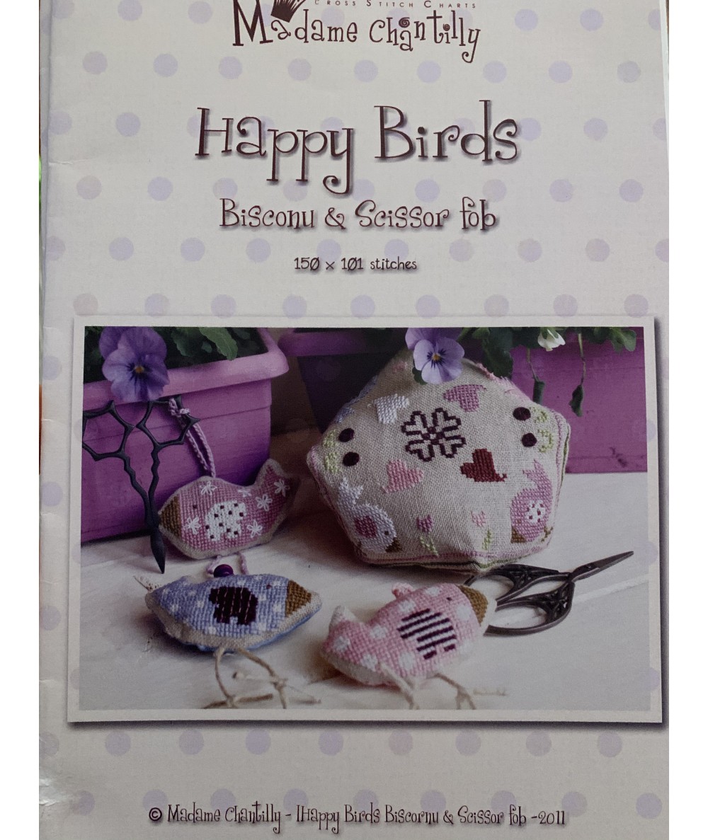 Happy Birds, Schema Punto Croce Madame Chantilly - 1