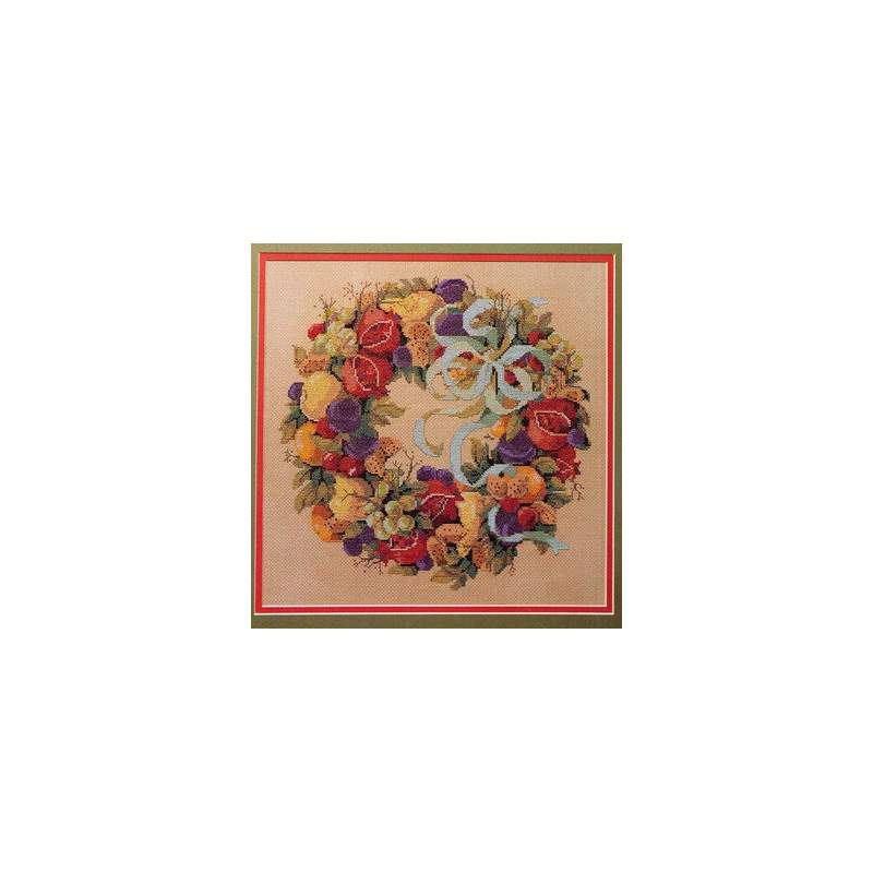 Della Robbia Wreath, Schema Punto Croce Janlynn - 1