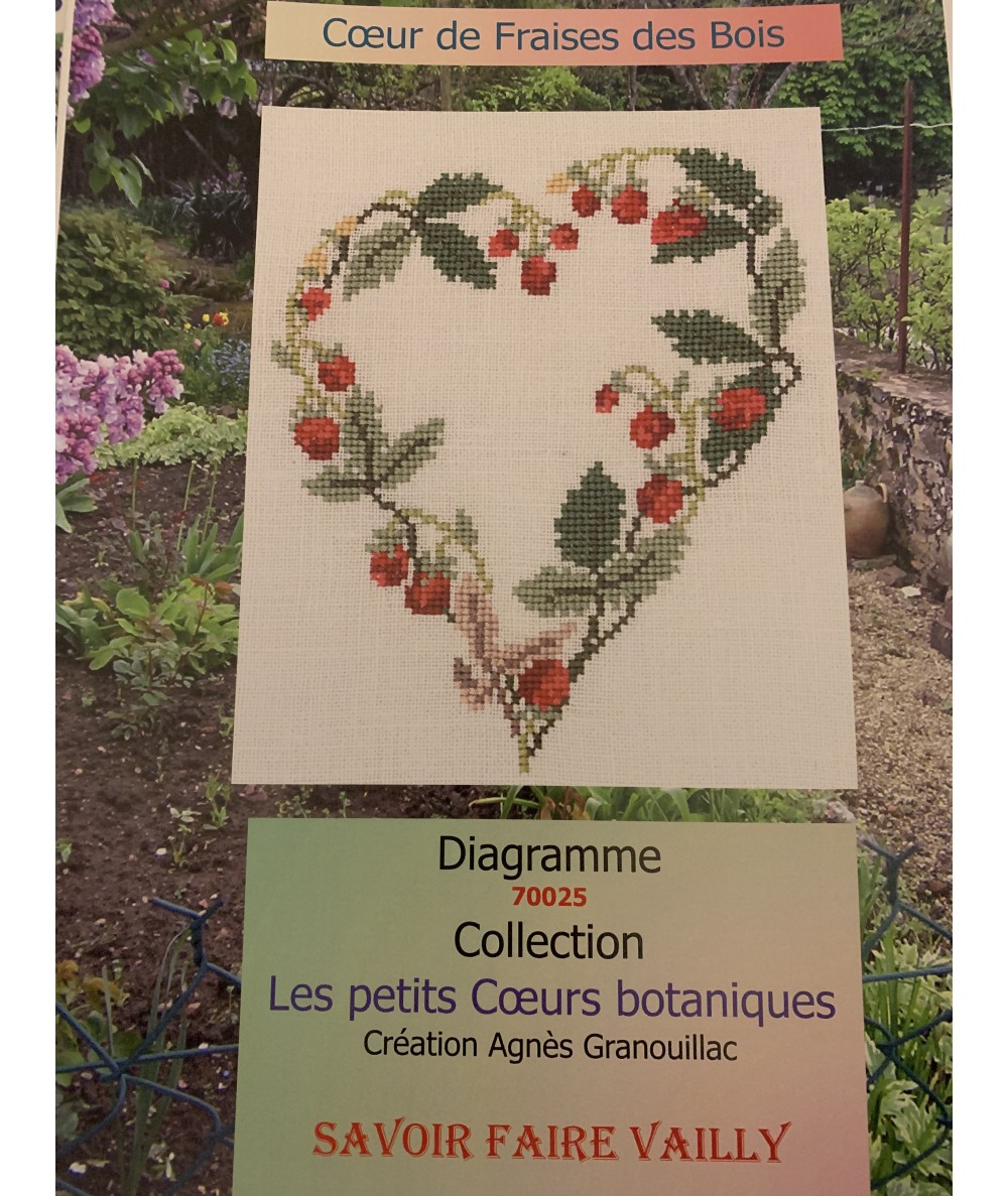 Coeur de Fraises des Bois, Schema Punto Croce Savoir- Faire Vailly Le Verger D'Agnes - 1