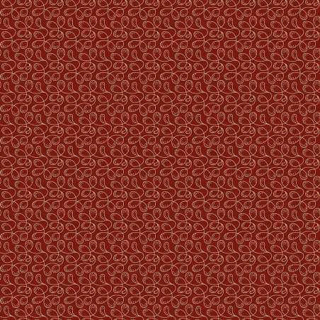 EQP Tomorrow's Heritage - Dancing Queen Cranberry Red, Tessuto Rosso Mirtillo con Ghirigori Ellie's Quiltplace Textiles - 1