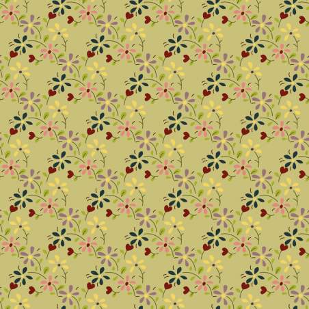 EQP Tomorrow's Heritage - Summer Meadow Sage Green, Tessuto Verde Salvia con Prato Fiorito Ellie's Quiltplace Textiles - 1