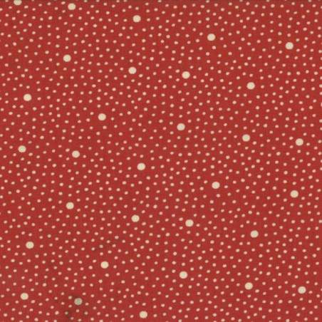 Moda Fabrics Nature's Chiristmas Collection, Tessuto Rosso con Pois Bianchi Moda Fabrics - 1