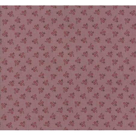 Moda Fabrics Jardin de Versailles - Tessuto Fondo Viola con Fiore Rosso