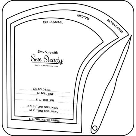 Righello per mascherine da 3 dimensioni (piccolo, medio, grande) Sew Steady - 1