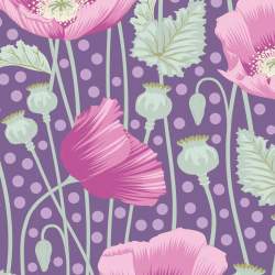 Tilda Gardenlife, Tessuto Viola con Papaveri Tilda Fabrics - 2