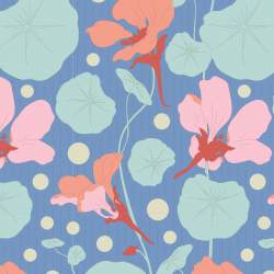 Tilda Gardenlife, Tessuto Blu con Nasturzi Tilda Fabrics - 2