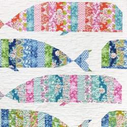 Whale Quilt - Kit di Tessuti per il Quilt delle Balene Robert Kaufman - 1