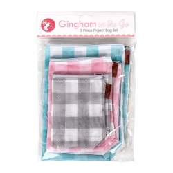 Gingham on the Go 3 Piece Project Bag Set, Set 3 Bustine Portalavoro It's Sew Emma - 4