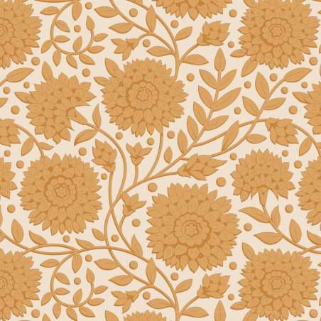 Tilda Windy Days Aella Camel, Tessuto Panna con Fiori Marroni Tilda Fabrics - 1