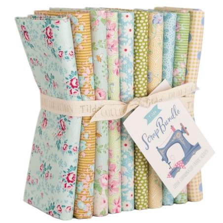 Tilda Fat Quarter Scrap Bundle Green, 10 fq 50 x 55 cm Colore Verde