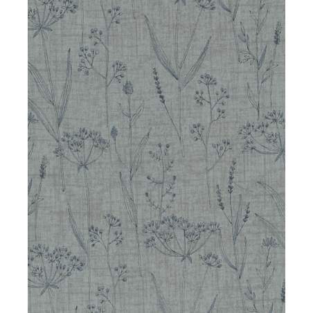 27th Centenary Collection by Yoko Saito, Tessuto Azzurro con Disegno Fiori Blu