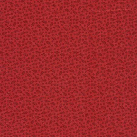 Andover Fabrics, Tessuto Rosso con Piccole Foglie