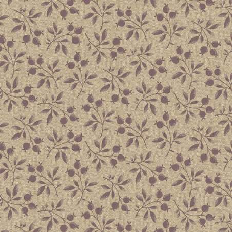 Marcus Fabrics Garden Getaway, Tessuto Beige con Bacche Viola Marcus Fabrics - 1