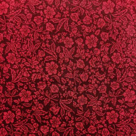 David Textiles, Tessuto Rosso con Fiori Rossi